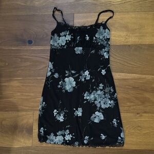 Floral Black and Gray Dress